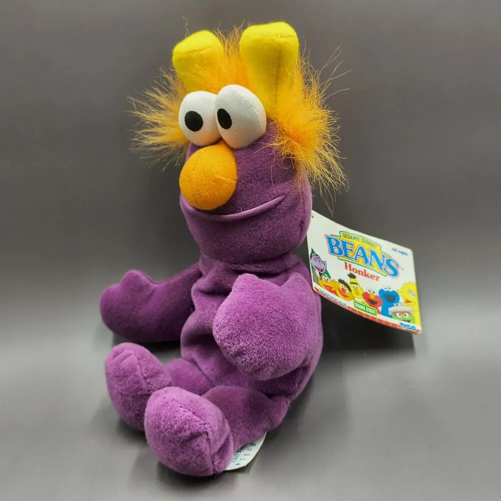 Vintage 1997 Tyco Sesame Street Beans Purple Honker Plush Toy Bean Bag 8